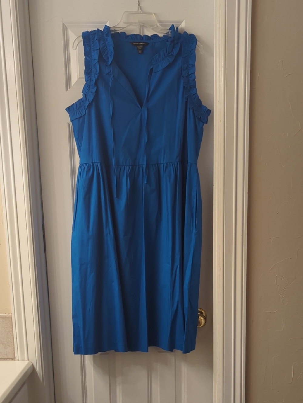 Maggy London Ruffle-Trim Royal Blue Midi Dress